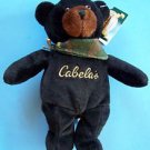 9" CABELAS BURT BLACK BEAR w/ Camouflage Scarf and Paper & Tush Tag NEW