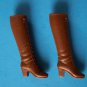 1970 BARBIE FRANCIE HTF SOFT LACE UP BROWN BOOTS Mattel MOD TAIWAN Vintage