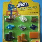 1978 BARBIE's KEN FASHION ADD-ONS 4 SHOES 3 BOOTS ATTACHE  BELT TIE TOTE NEW MOC
