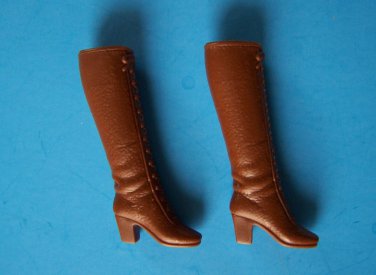 1970 BARBIE FRANCIE HTF SOFT LACE UP BROWN BOOTS Mattel MOD Rare JAPAN Vintage