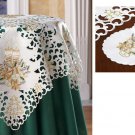 3 pc Holiday Glow Christmas Table Linens Set 34" sq Tablecloth NEW