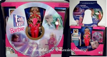 1997 Vintage BARBIE Doll TALK WITH ME with Playset Computer CD-ROM NEW