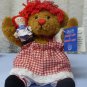 71/2" Sitting RAGGEDY CURLY BRONZE BEAR WITH 3" RAGGEDY ANN DOLL MIP