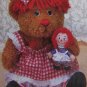 71/2" Sitting RAGGEDY CURLY BRONZE BEAR WITH 3" RAGGEDY ANN DOLL MIP