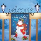 SOLAR FENCE or DECK WELCOME FLAG TOPPER  NEW