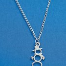 SILVER SNOWMAN NECKLACE w/CHAIN in GIFT BOX NEW