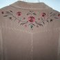 SUSAN GRAVER Style Faux Suede Camel Brown EMBROIDERED JACKET/COAT Size L