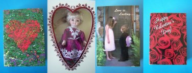 (4) VALENTINES GREETING CARD Marie Osmond  DOLLS   6"  1997 NRFB  Lot 2