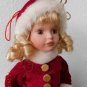 10" CHRISTMAS DOLL Blond Curls Brown Eyes VGC