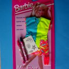 1993 MY FIRST BARBIE FASHION CRAYON PRINT DRESS & ARTIST SMOCK #10737 MOC