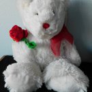 18" So Soft & Fluffy VALENTINE Bear w /ROSE& BOW  Caltoy  NEW w/hangtag