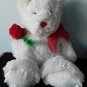 18" So Soft & Fluffy VALENTINE Bear w /ROSE& BOW  Caltoy  NEW w/hangtag