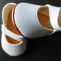 Lt. Blue FAUX LEATHER SIDE BUTTON DOLL Size 6 SHOES 3 1/2" long x 1 1/4 wide MIP