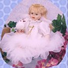 10" Adorable Pink  ANGEL DOLL Sitting on  a Fluffy Cloud  Holding Bird NRFB