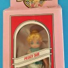 1988 TYCO DIXIE'S DINER DOLL 3.5" PEGGY SUE w/ Name Button All Orig MIB