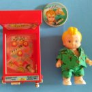 '88 TYCO DIXIE'S DINER PINBALL & EDDIE DOLL 3.5"w/ Name Button All Orig complete