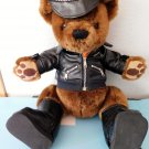 1997 Harley Davidson 18" Brown Bear w/Motorcyle Jacket Cap Boots Scarf  VGC