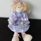 14" SHELFSITTER Ragdoll ANGEL Lavender Satin Dress Weighted to sit VGC