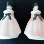 Enesco Kitchen Prayer Lady TOOTHPICK HOLDER & SALT PEPPER SHAKERS Pink Japan