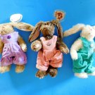 (3) 1993 Ty Beanie Baby Attic Treasures BUNNY RABBITS, stuffed, jointed NWT