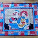 RAGGEDY ANN & ANDY WALL HANGING or BABY QUILT or THROW Reversible~34 x 42
