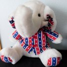 PATRIOTIC ELEPHANT...Red, White, Blue Jacket Kuddle Me Toys  16"  sitting NRFB's