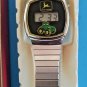Men's JOHN DEERE TRACTOR DIGITAL WRISTWATCH FLEX SILVER BAND NEW BATTERY MIB NEW