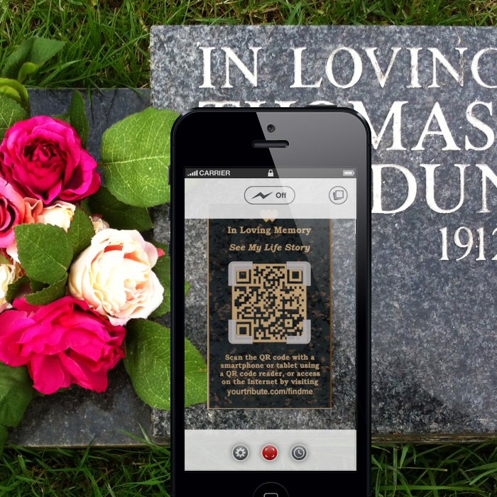 Digital Memorial Plaque With QR Code