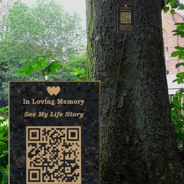 Digital Memorial Plaque with QR Code