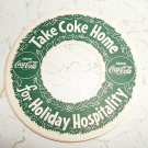 Vintage - Coca Cola - Original 1940's Holiday Promo Ad Paper Ring  - Christmas