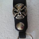 Motorcycle - biker - Trucker - NEW LEATHER  belt loop key fob - SKULL - Goth