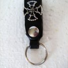Biker belt loop Key Holder  - Leather Key fob - Iron Cross - Harley - Trucker