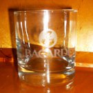 Bacardi Rum on the rocks glass - Bacardi Logo etched