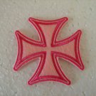 PINK - Iron Cross - Maltese Cross - Biker - Motorcycle patch NEW