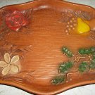 Vintage Multi Products Inc Footed Tray - Floral and Fruit Design - Mint