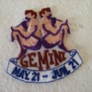 Gemini Embroidered Patch - Zodiac - Horoscope NEW