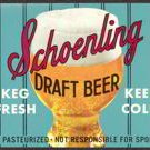 Vintage - Schoenling Draft Lager Beer label - Quart Bottle Size - Blue Label