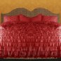 Full/Queen Size Burgundy Ruffle Duvet Cover Set 3PC 1200TC Egyptian Cotton