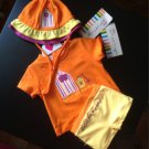 NWT Agatha Ruiz De La Prada Infant Baby Girl 3 Pc Beach Outfit (0-3 Months)