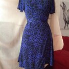 Ann Taylor Business Work Wrap Dress (black & blue) Size Small