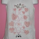 NWT $48 - Juicy Couture Girls White n Pink Graphic Tank (Size 10) Shirt