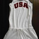 NWT $50 Ralph Lauren Girls Olympic Team USA White Romper (Size 6)