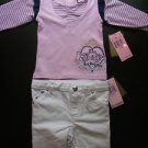 NWT $100 Juicy Couture Infant Baby Girl Outfit (Shirt & Shorts) 3-6 Months