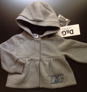 NWT Dolce & Gabbana Junior Infant Baby Girl Grey Embroidered Sweater (6-9 Months