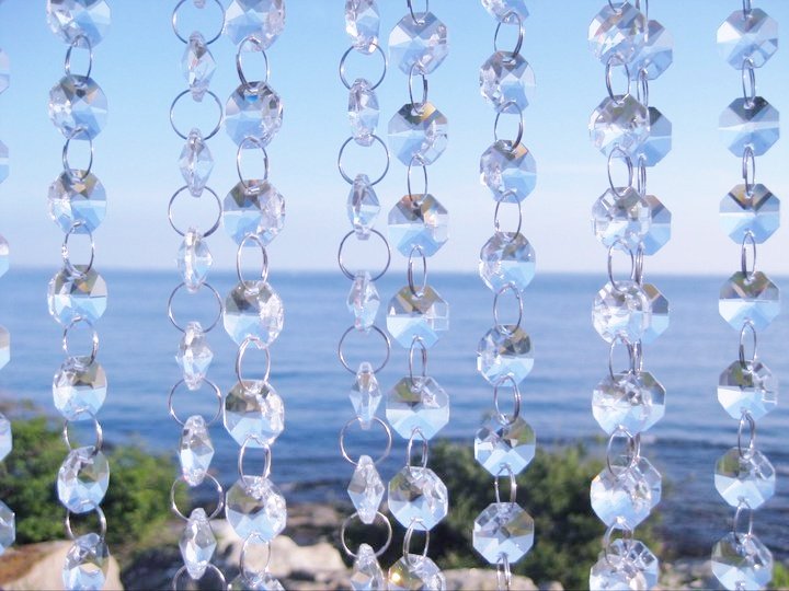 Lot of 50 Feet Hanging Crystal Strands Glass Crystal Garlands Bulk