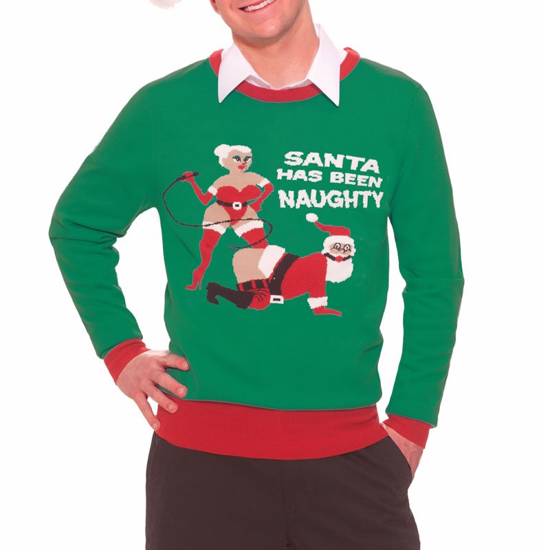 Christmas Xmas Naughty Santa Gag Sweater XL 46418