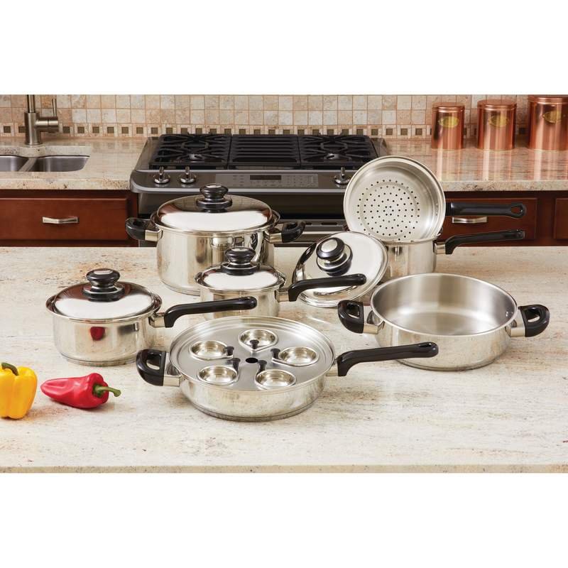 Maxam 17 piece Stainless Steel Cookware Set KT172