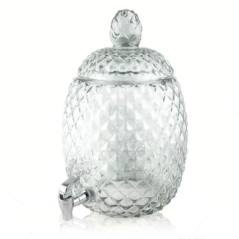 PINEAPPLE BEVERAGE DISPENSER 2.1 GALLONS GLASS