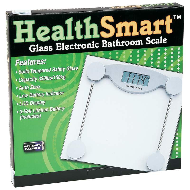 HealthSmart™ Glass Electronic Bathroom Scale ELSCALE3