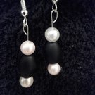 Black and Pearl Earrings